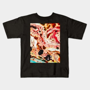 Abstract marble texture fluid art design Kids T-Shirt